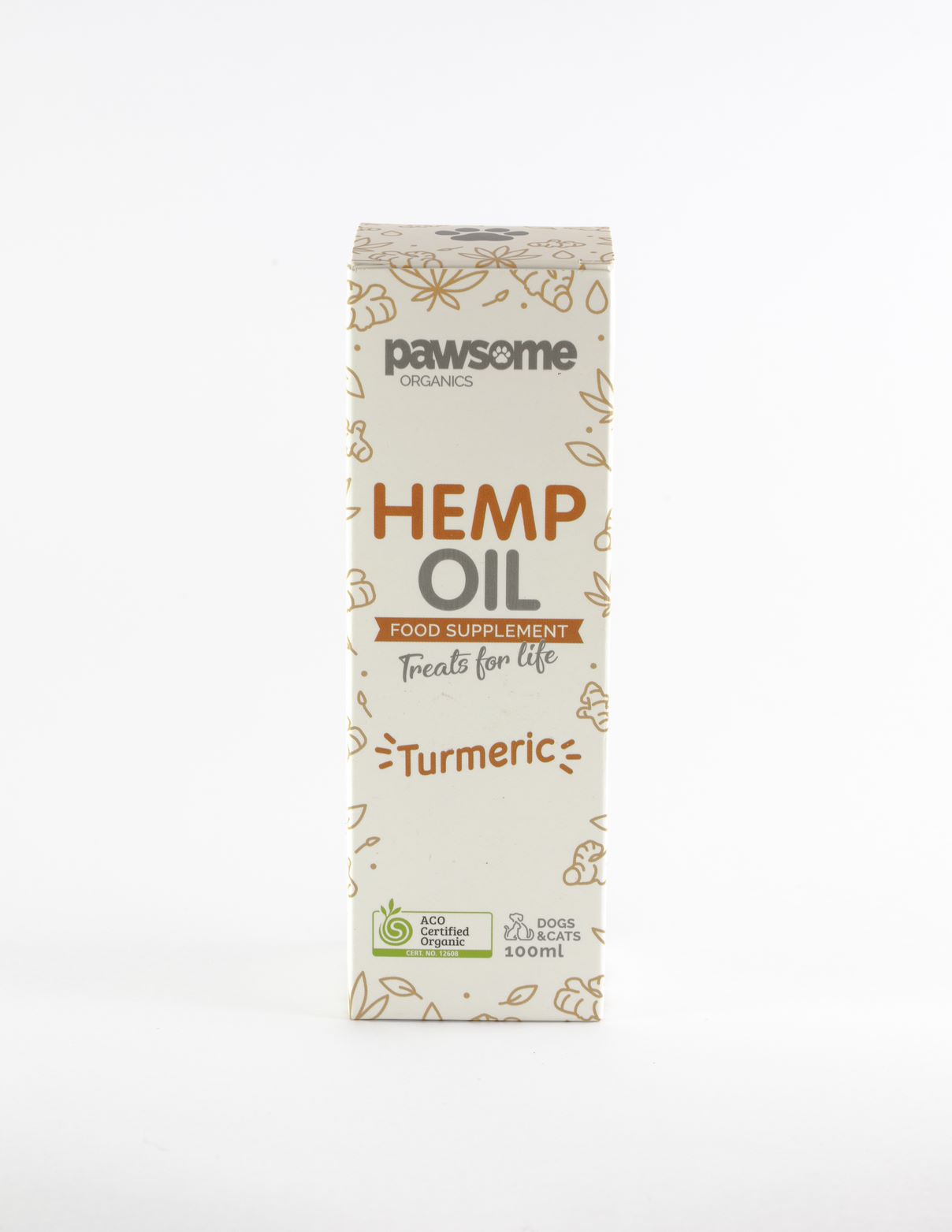 Pawsome Organics Certified Organic Hemp Oil and Turmeric 100ml