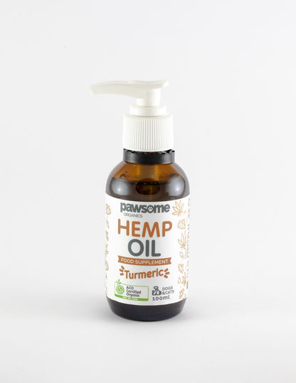 Pawsome Organics Certified Organic Hemp Oil and Turmeric 100ml