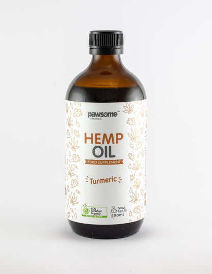 Pawsome Organics Certified Organic Hemp Oil and Turmeric 500ml