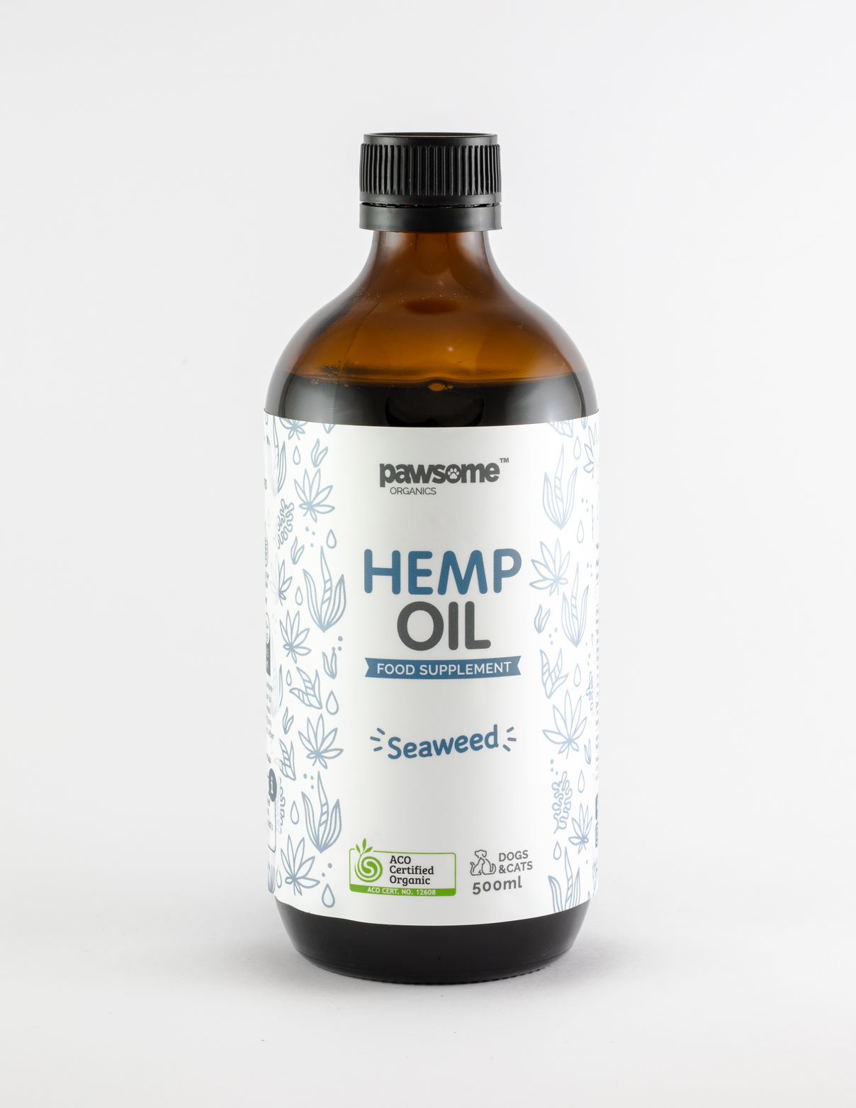 Pawsome Organics Certified Organic Hemp Oil and Seaweed 500ml