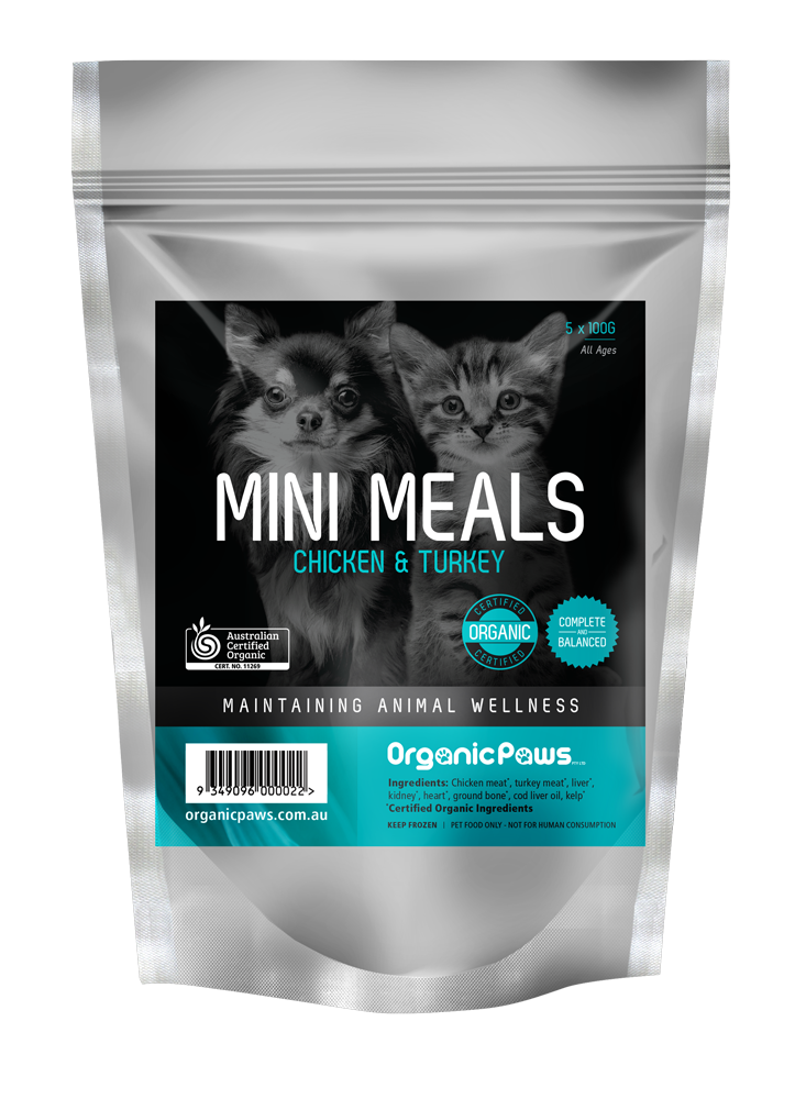 OrganicPaws Mini Meals - Chicken and Turkey(12 packs/carton)