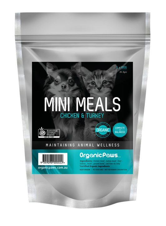 OrganicPaws Mini Meals - Chicken and Turkey(12 packs/carton)