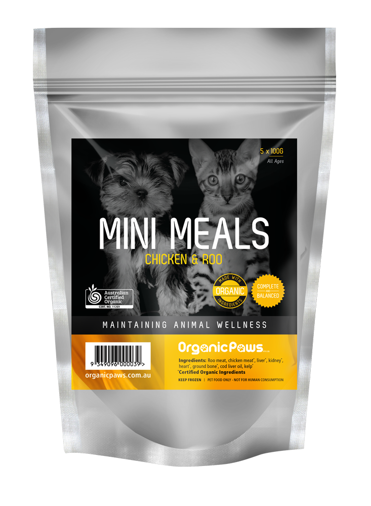 OrganicPaws Mini Meals - Chicken and Kangaroo(12 packs/carton)